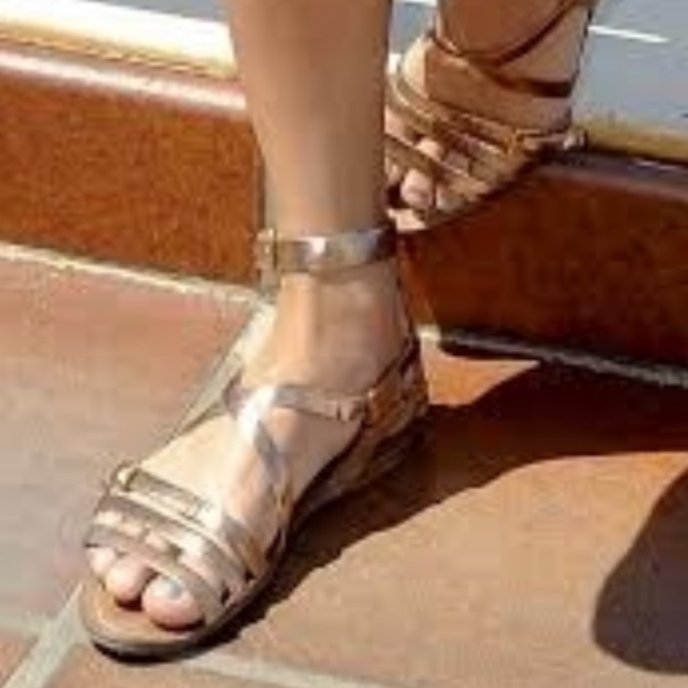 Miu Miu Gold Metallic Gladiator Sandals Size 6 - Picture 2 of 16